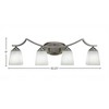 Toltec Lighting Zilo 4 - Light Vanity in  Graphite with 4.5" Square White Muslin Shade - 2 of 2