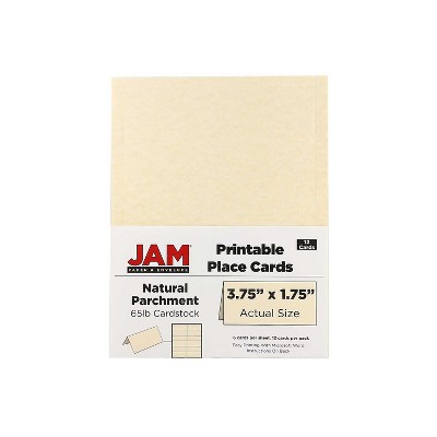 JAM Paper Printable Place Cards 3 3/4 x 1 3/4 Natural Parchment Placecards 225928563