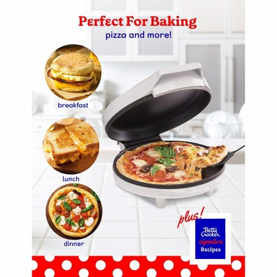 White Electric Outdoor Pizza Maker with Nonstick Pan