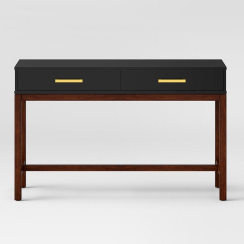 Guthrie Two Tone Console Table Matte Black Project 62 , Brown, by