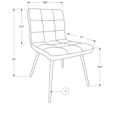 Contemporary Grey Faux Leather and Metal Side Dining Chair