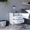 TIRAMISUBEST Black Nightstand with Metal Handles, Industrial Bedroom Storage - 2 of 4