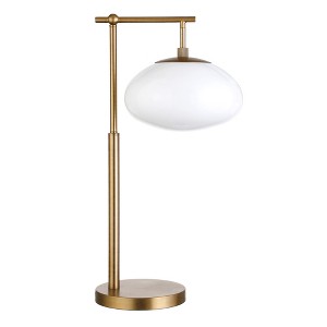 Hudson and Canal 25" Tall Arc Table Lamp with Glass Shade - 1 of 4