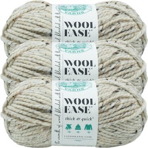 (3 Pack) Lion Brand Wool-Ease Thick & Quick Yarn - Grey Marble - 1 of 3