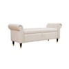 DOMETOUR Fluffy Fabric Bedroom Storage Bench - Cozy Upholstered Seat with Hidden Compartment - 2 of 4