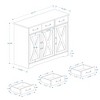 Sevobal Utility Storage Cabinets, Closed Cabinet with Doors and Internal Shelves for Living Room Kitchen Hallway, White, 42.71"*14.8"*32.08" - 4 of 4