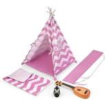 Badger Basket Camping Adventures Doll Tent Set with Accessories - Lavender/White