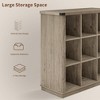 9 Cube Storage Organizer Bookshelf, 4-Tier Farmhouse Horizontal Bookcase, 37.4” Wood Shelf for Entryway & Living Room - 4 of 4