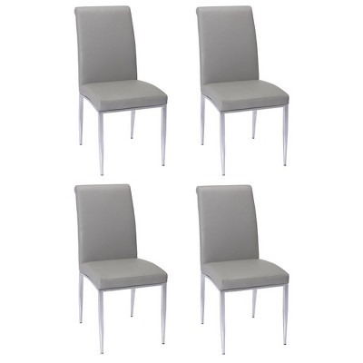 Chintaly Imports,Contemporary Upholstered Cantilever Side Chair - Set of 4