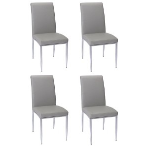 Chintaly Imports,Contemporary Upholstered Cantilever Side Chair - Set of 4 - 1 of 4