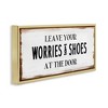 Stupell Industries Worries & Shoes At Door Phrase, 31" x 14" - 3 of 4