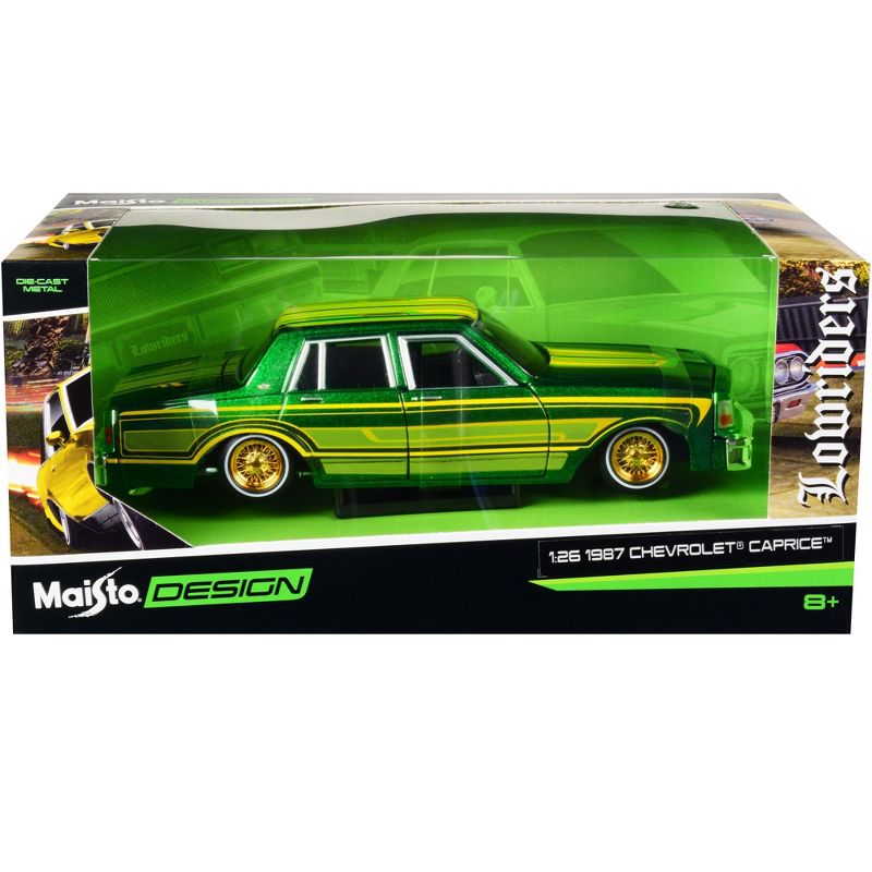 1987 Chevrolet Caprice Green Metallic with Graphics "Lowriders" "Classic Muscle" Series 1/26 Diecast Model Car by Maisto, 3 of 4