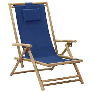 vidaXL Relaxing Chair Dark grey Bamboo, Polyester Medium - 1 of 4