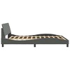 vidaXL Elegant Dark Gray Fabric Double Bed Frame with Headboard - 59.8"x79.9" - Modern Bedroom Furniture with Durable Plywood Slats - 4 of 4