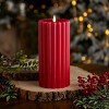Seasonal LLC Wide Ribbed Motion Flameless Candles 4x10 Red - 2 of 4