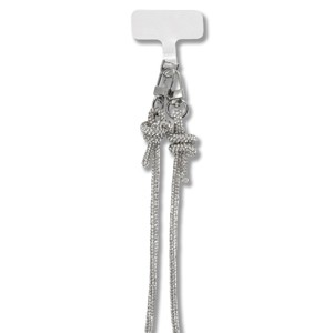 Hello Lux Crossbody Bedazzled Rope Skinny - Silver - 1 of 4