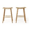 Pulaski 2pk Outdoor Acacia Wood Bar Stools with Wicker - Light Brown - Christopher Knight Home - 3 of 4