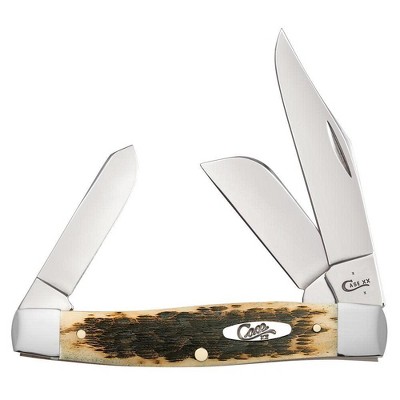 Case XX Peach Seed Jig Amber Bone CS Large Stockman Pocket Knife
