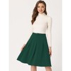 INSPIRE CHIC Women's Belted Waist Casual Knee Length Pleated A-Line Skirt - 3 of 4