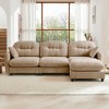107" Chenille Upholstery L-Shaped Modular Sectional Sofa with Ottoman, Tufted Backrest, Ergonomic Cushions - 2 of 4