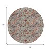 Rust And Gray Floral Washable Indoor Outdoor Area Rug - 3 of 4
