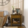 Vintage Side Table with Drawer & Open Shelf, Retro End Table with Storage for Living Room Bedroom, Bedside Nightstand - 4 of 4