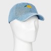 Men's Lemon Denim Cotton Baseball Hat - Mighty Fine Denim Blue - 2 of 4
