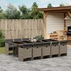 vidaXL Patio Dining Set with Cushions Table and Chair Furniture Poly Rattan - Gray Glass 10 - 2 of 4