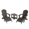 WestinTrends Tuscany HIPS Outdoor Patio Folding Adirondack Chairs with Ottomans and Side Table (5-Piece Conversation Set) - 3 of 4