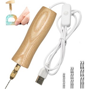 JDICTION Electric Resin Drill Set Premium Wooden Body Hand Resin Jewelry Drill for jewelry making, Resin Art, Drilling Jewelry, and DIY Crafts - 1 of 4