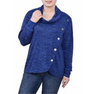 NY Collection Womens Overlap Design Wrap Blouse - 1 of 1