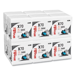 WypAll X70 Cloths, 1 / 4 Fold, 12.5 x 12, White, 76 / Pack, 12 Packs / Carton - 1 of 4