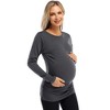 Clearlove Womens Maternity Shirt Fall Long Sleeve Crew Neck T-Shirts Pregnancy Clothes Side Ruched Tunic Tops - 4 of 4