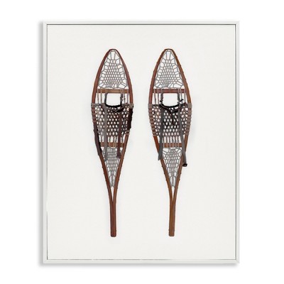 Stupell Industries Minimal Winter Snow Shoes Black Framed Giclee Art