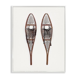 Stupell Industries Minimal Winter Snow Shoes Black Framed Giclee Art - 1 of 4