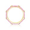 Guili 14K Yellow Gold Plated Bamboo Stacking Ring for Kids/Teens with Enamel & Cubic Zirconia – A Radiant Piece in White, Gold, Red, or Pink. - 2 of 3