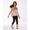 Deux par Deux Girl Organic Cotton Capri Legging Black and Small Flower - 2 of 4