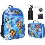 Beyblade Burst TV Show Tossed Print 5 PC Backpack Lunchbox Waterbottle Icepack Blue