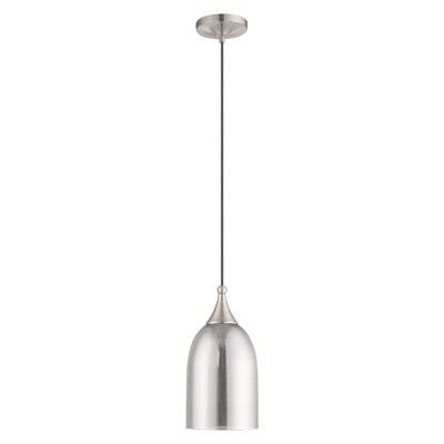 Brushed Nickel Mini Pendant with Smoke Glass Shade