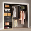 Short Tower Wood Built In Closet Organizer Unit, Wood Closet Organizer Starter Kit, Mounted Closet Systems with 2 Drawers - 2 of 4