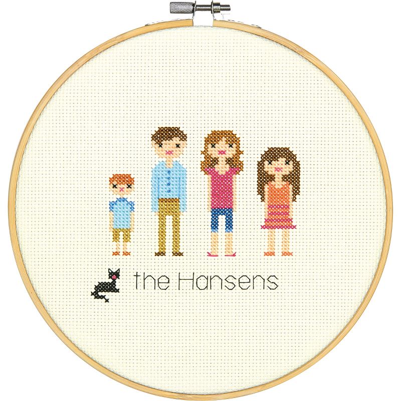 Dimensions Counted Cross Stitch Kit 8" Round-All In The Family (14 Count), 3 of 4