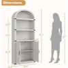 Bookcase 5 Shelf Arched Bookshelf 71.7inch, Bookcase Farmhouse Display Storage Rack, Wooden Bookshelves for Home Office, Living Room - 2 of 4