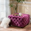 Modern Velvet Upholstered Ottoman Button Tufted-Christopher Knight Home - 3 of 4