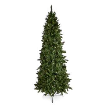 Home Heritage Cashmere Quick Set 12 Foot Artificial Holiday Tree Prelit with 800 White & Color LED Lights, 2903 PVC Foliage Tips, and Metal Stand