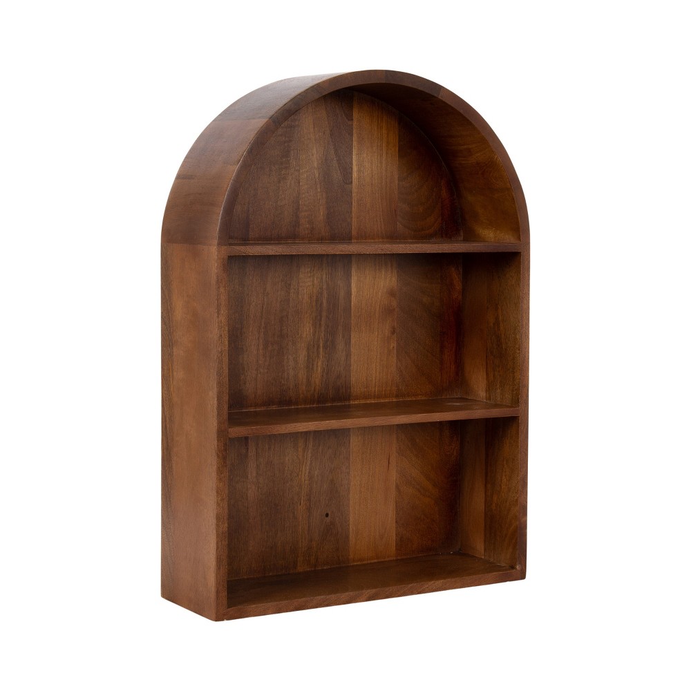 Photos - Garden & Outdoor Decoration Kate & Laurel All Things Decor 18"x26" Arcott Arch Wall Shelf Walnut Brown