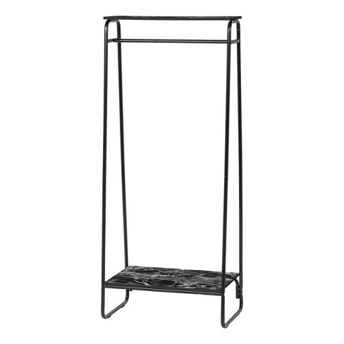 Iris garment rack with wood online shelf