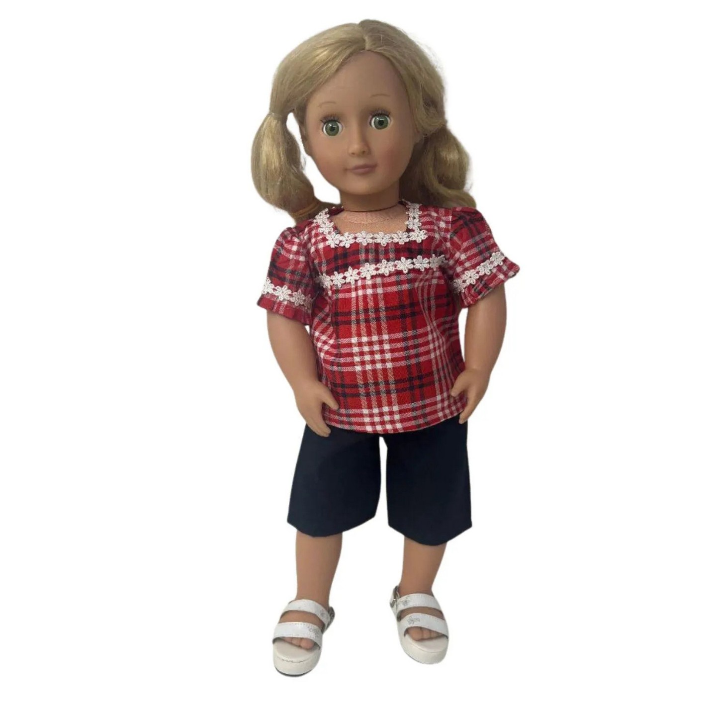 Детские аксессуары для кукол Doll Clothes Superstore Red, White & Black Shirt and Shorts Outfit for 18 Inch Girl Dolls, цвет: Красный — фото 2