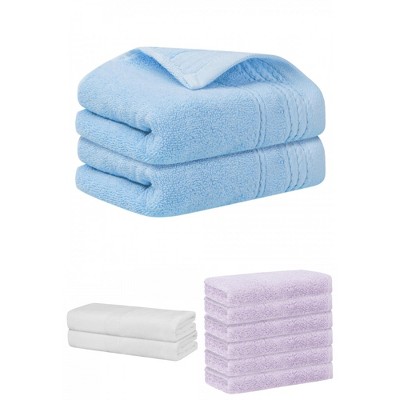 REGALWOVEN Striped Soft Absorbent Bathroom Cotton Towel Set 3 Pcs