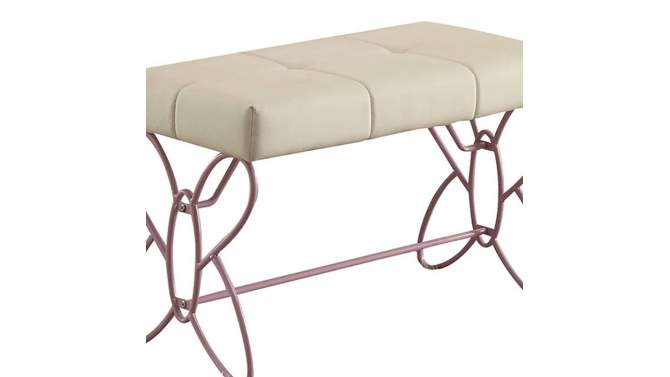 Priya II 32&#34; Ottomans and Benches White/Light Purple - Acme Furniture, 2 of 7, play video