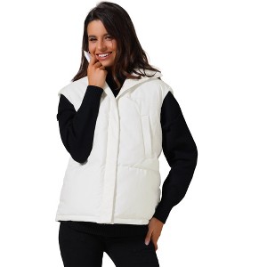 INSPIRE CHIC Women's Stand Collar Sleeveless Winter Lightweight Warm Padded Puffer Vest - 1 of 4
